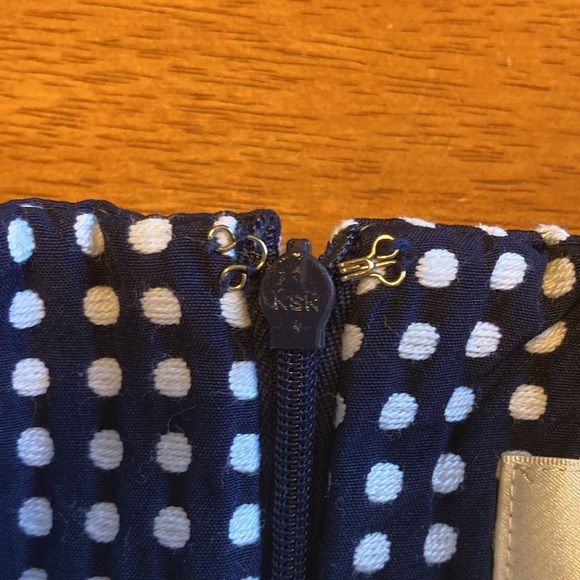 McGinn Womens Size 6 Cora Polka Dot Navy White Mini Tank Dress Structured Square - Picture 10 of 15
